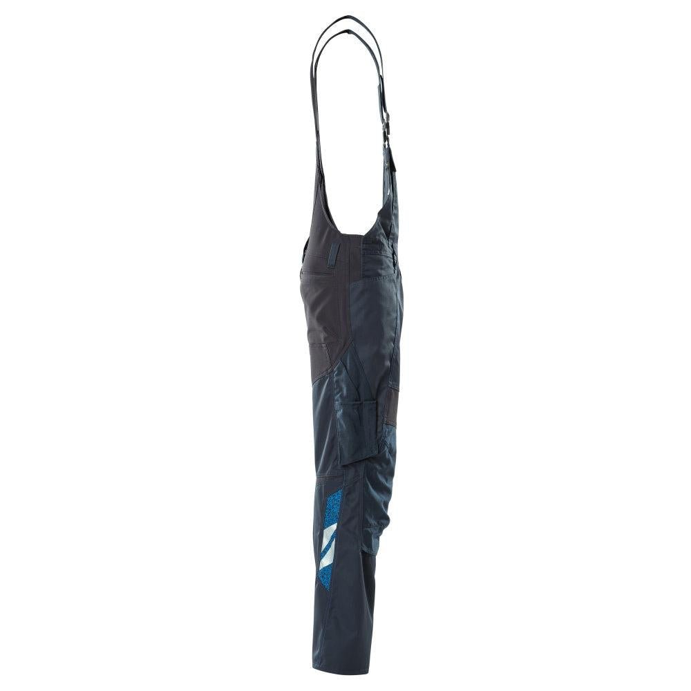 Macacão, bolsos nos joelhos, inserções elásticas Macacão, preto-azul