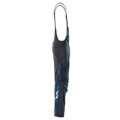 Macacão, bolsos nos joelhos, inserções elásticas Macacão, preto-azul