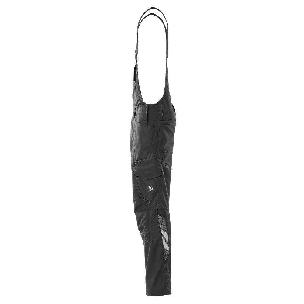 Macacão, bolsos nos joelhos, inserções elásticas Macacão, preto