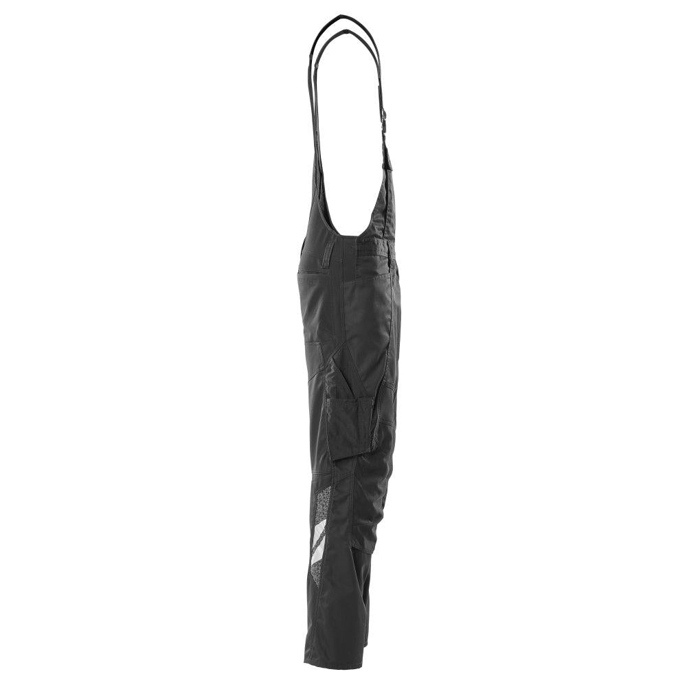 Macacão, bolsos nos joelhos, inserções elásticas Macacão, preto