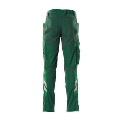 Calças com bolsos nos joelhos, calças com stretch, verde
