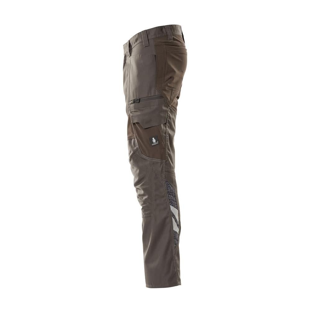 Calças com bolsos nos joelhos, calças com inserções elásticas, antracite escuro