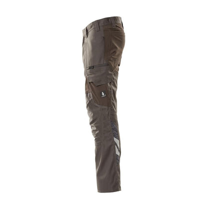 Calças com bolsos nos joelhos, calças com inserções elásticas, antracite escuro