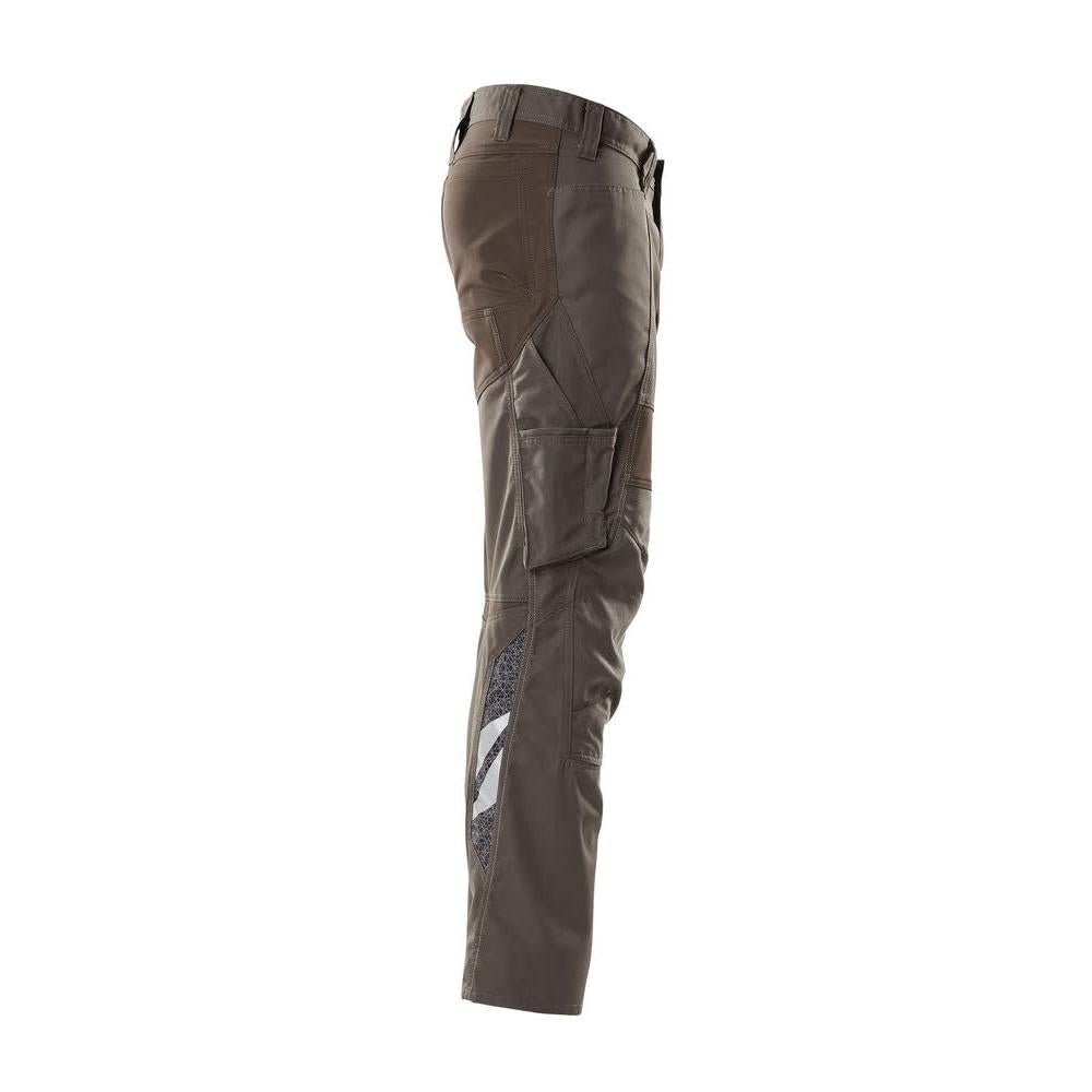 Calças com bolsos nos joelhos, calças com inserções elásticas, antracite escuro