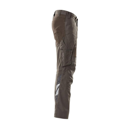 Calças com bolsos nos joelhos, calças com inserções elásticas, antracite escuro