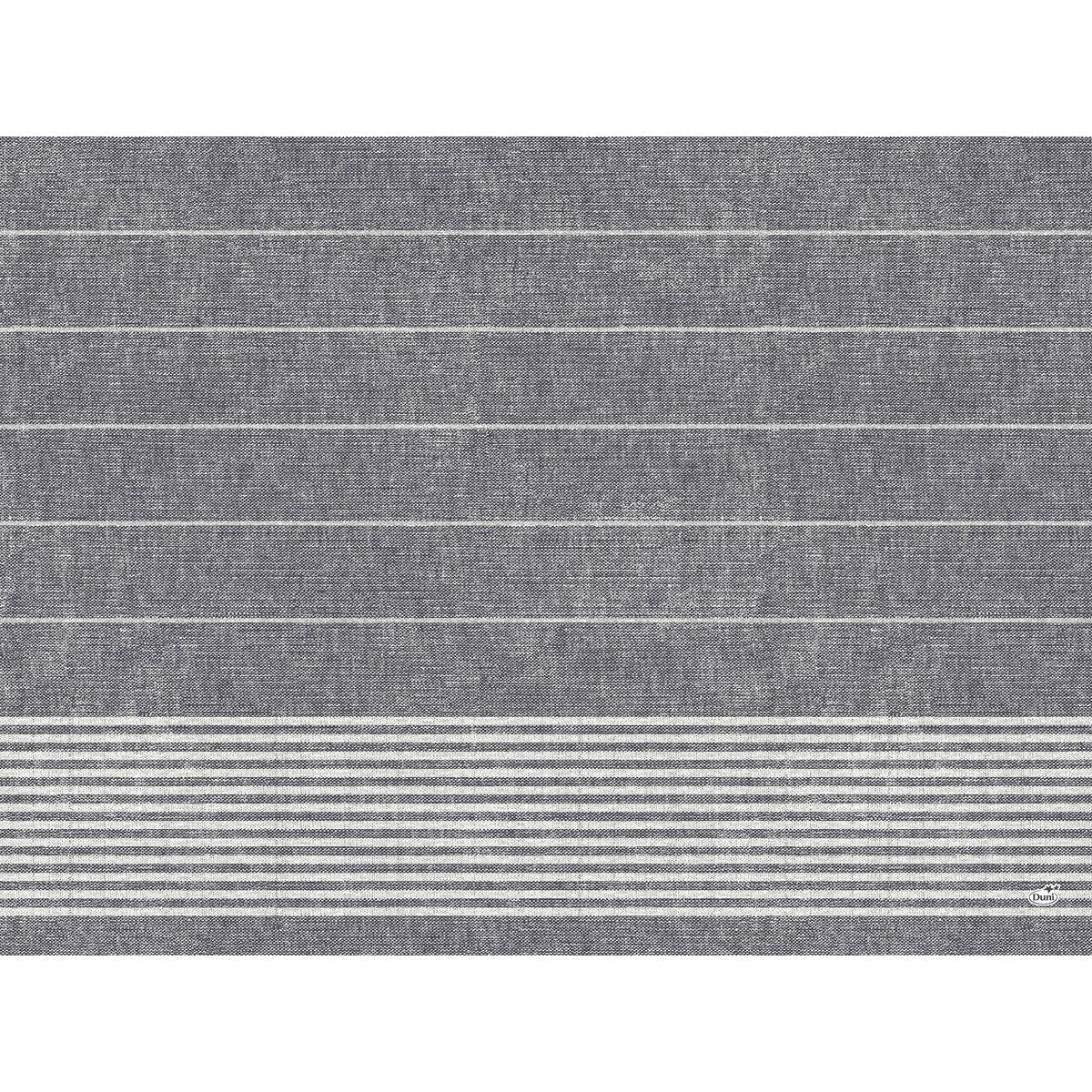 O conjunto de mesa de papel 30x40 cm em cinza escuro da Duni GmbH convence com decoração de linhas brancas e padrão de linhas mais densas na borda inferior - ideal para eventos, festas e restaurantes. Embalagem com 250 peças.