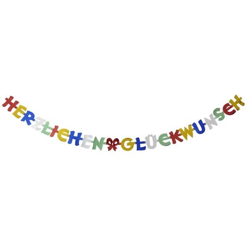 A PAPSTAR corrente de saudação de 2,5 m "Parabéns" da PAPSTAR GmbH é uma decoração de festa festiva e colorida - cada letra em uma cor vibrante, ideal para qualquer celebração. É entregue em um saco de 1 unidade.