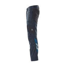 Calças, bolsos nas coxas, calças com inserções elásticas, preto-azul