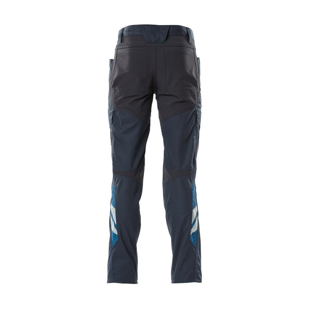Calças, bolsos nas coxas, calças com inserções elásticas, preto-azul