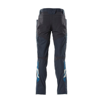 Calças, bolsos nas coxas, calças com inserções elásticas, preto-azul