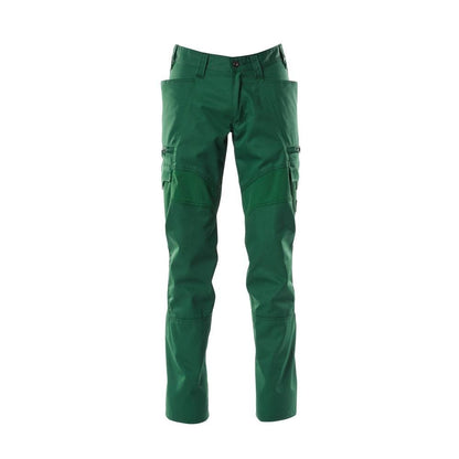 Calças, bolsos nas coxas, calças com inserções elásticas, verde