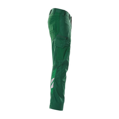Calças, bolsos nas coxas, calças com inserções elásticas, verde