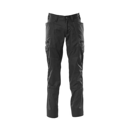 Calças, bolsos nas coxas, calças com inserções elásticas, preto