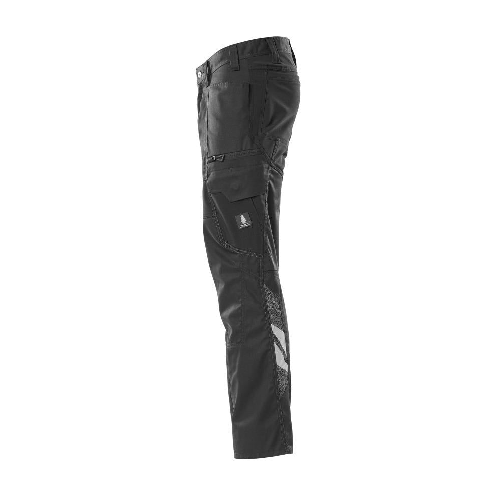 Calças, bolsos nas coxas, calças com inserções elásticas, preto