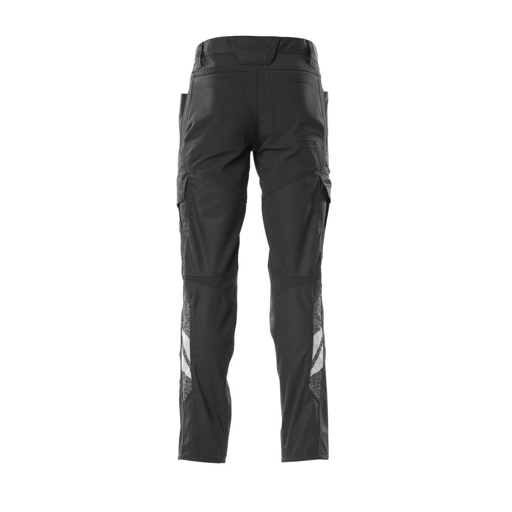 Calças, bolsos nas coxas, calças com inserções elásticas, preto