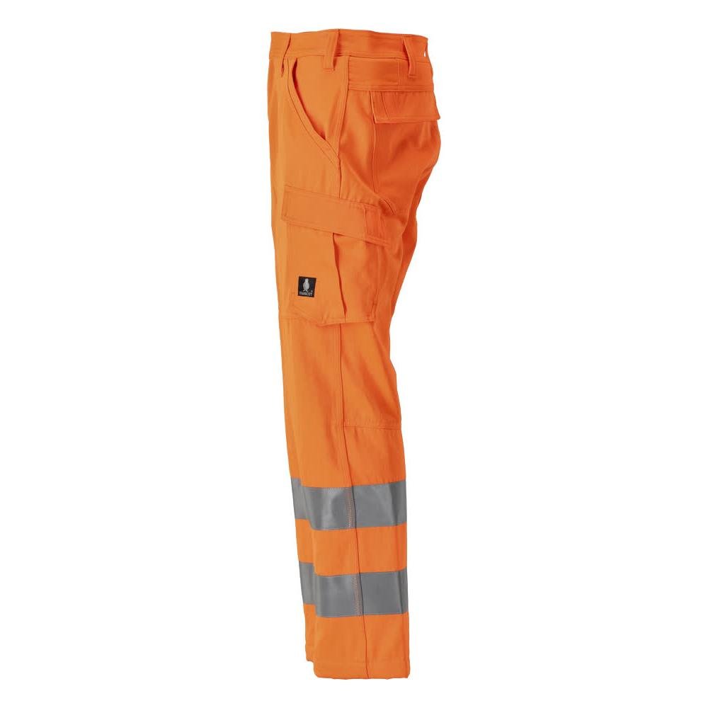 Calças, bolsos nas coxas, calças lisas, laranja de alta visibilidade