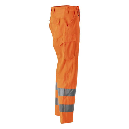 Calças, bolsos nas coxas, calças lisas, laranja de alta visibilidade