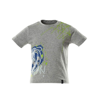 T-shirt infantil, com estampa T-shirt infantil, cinza mosqueado