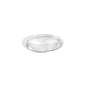 A tampa Duni GmbH rPET Atlantis 500/900 ml (164x150x17 mm) é uma tampa transparente e ecológica, exibida em um fundo branco. Sua borda elevada a torna ideal para embalagens de alimentos. Embalagem com 50 unidades.