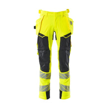 Calças com bolsos suspensos, calças ULTIMATE STRETCH, alta visibilidade amarelo/preto-azul