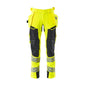 Calças com bolsos suspensos, calças ULTIMATE STRETCH, alta visibilidade amarelo/preto-azul