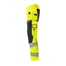 Calças com bolsos suspensos, calças ULTIMATE STRETCH, alta visibilidade amarelo/preto-azul