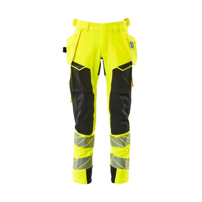 Calças com bolsos suspensos, calças ULTIMATE STRETCH, alta visibilidade amarelo/preto