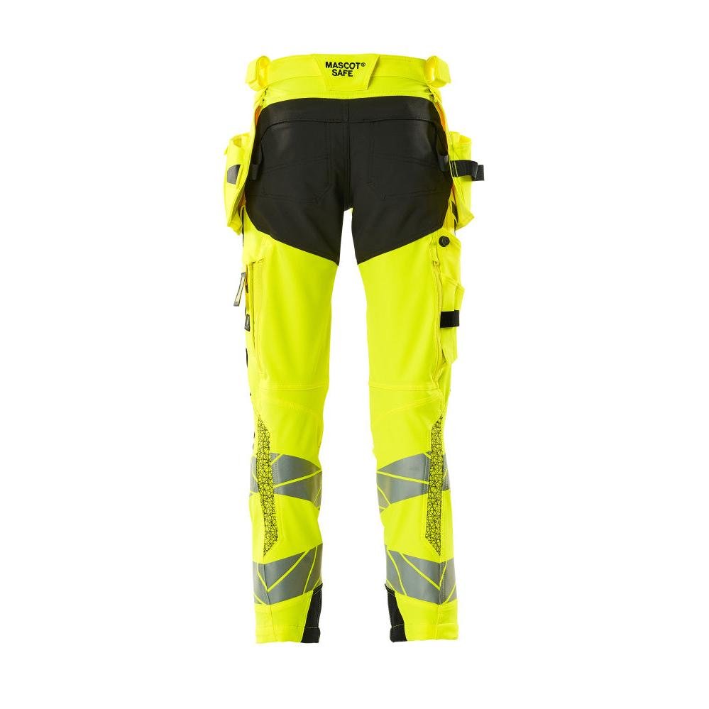 Calças com bolsos suspensos, calças ULTIMATE STRETCH, alta visibilidade amarelo/preto