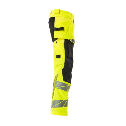 Calças com bolsos suspensos, calças ULTIMATE STRETCH, alta visibilidade amarelo/preto
