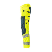 Calças com bolsos suspensos, calças ULTIMATE STRETCH, amarelo hi-vis/petróleo escuro