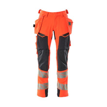 Calças com bolsos suspensos, calças ULTIMATE STRETCH, Hi-vis vermelho/preto-azul