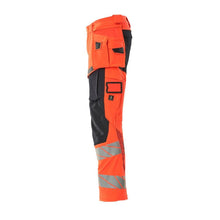 Calças com bolsos suspensos, calças ULTIMATE STRETCH, Hi-vis vermelho/preto-azul