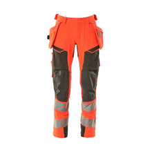 Calças com bolsos suspensos, calças ULTIMATE STRETCH, vermelho de alta visibilidade/antracite escuro