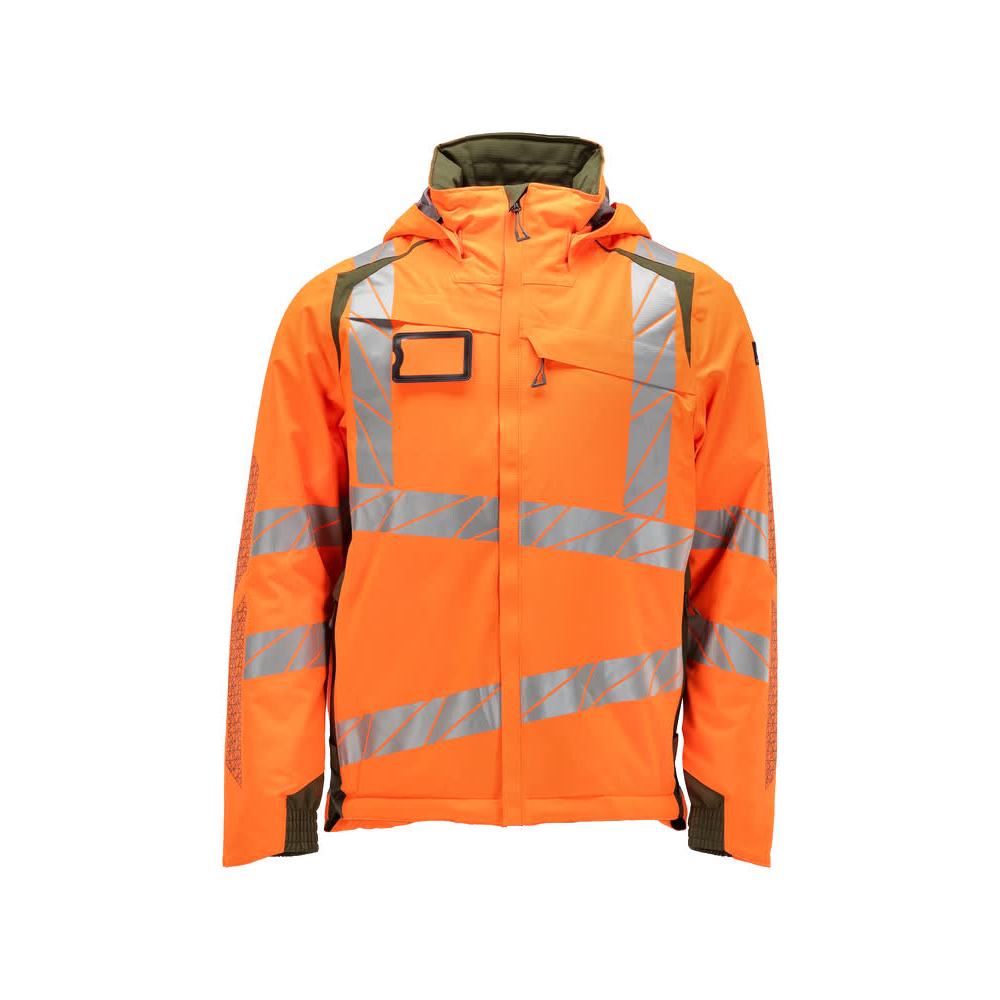 Casaco de inverno CLIMASCOT®, casaco de inverno leve, laranja de alta visibilidade/verde musgo
