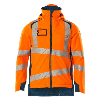 Jaqueta de inverno CLIMASCOT®, jaqueta de inverno leve, laranja de alta visibilidade/petróleo escuro