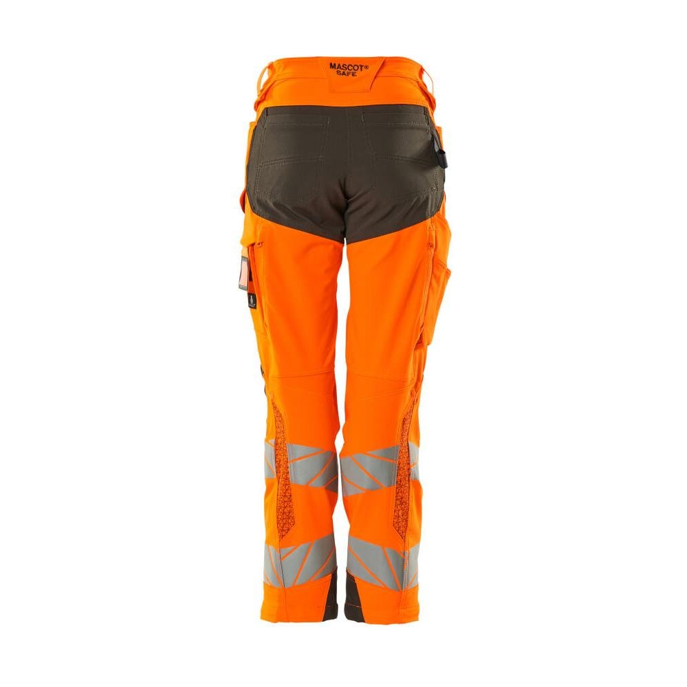 Calças femininas, DIAMOND, bolsos nos joelhos, calças elásticas