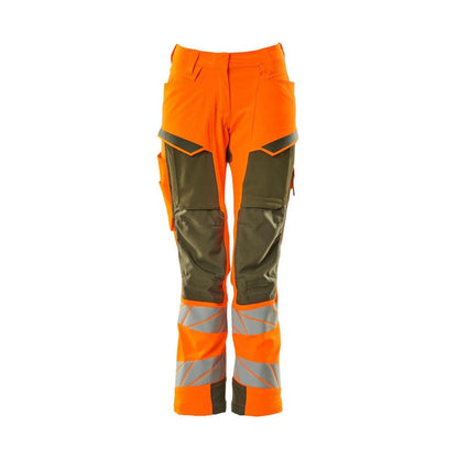 Calças femininas, DIAMOND, bolsos nos joelhos, calças elásticas