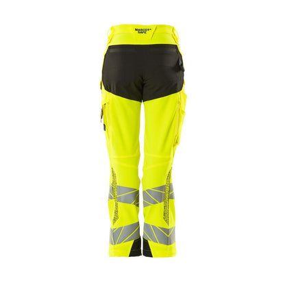 Calças femininas, DIAMOND, bolsos nos joelhos, calças elásticas