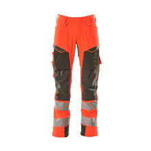 Calças com bolsos nos joelhos, calças ULTIMATE STRETCH, vermelho de alta visibilidade/antracite escuro