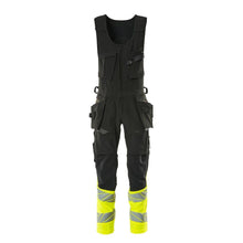 Calças combinadas, bolsos pendurados, calças combinadas ULTIMATE STRETCH, preto/amarelo de alta visibilidade