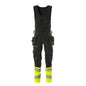 Calças combinadas, bolsos pendurados, calças combinadas ULTIMATE STRETCH, preto/amarelo de alta visibilidade