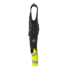 Calças combinadas, bolsos pendurados, calças combinadas ULTIMATE STRETCH, preto/amarelo de alta visibilidade