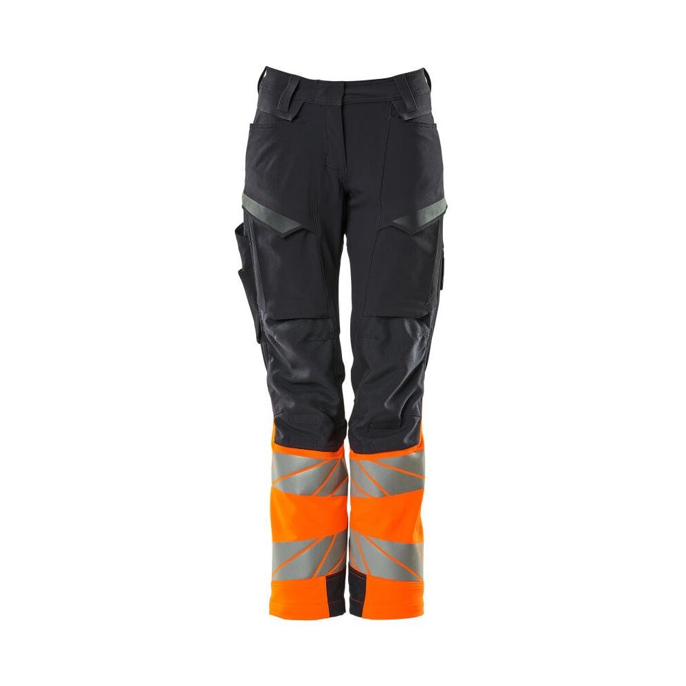 Calças femininas, DIAMOND, bolsos nos joelhos, calças elásticas
