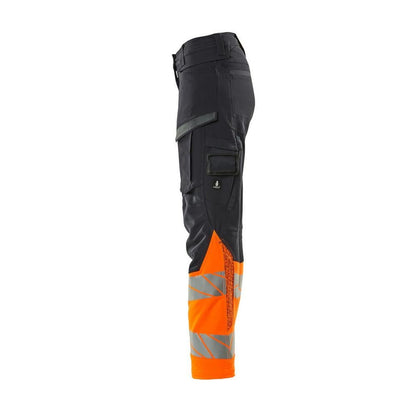 Calças femininas, DIAMOND, bolsos nos joelhos, calças elásticas