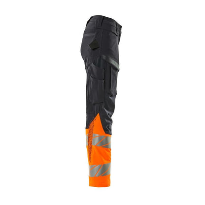 Calças femininas, DIAMOND, bolsos nos joelhos, calças elásticas