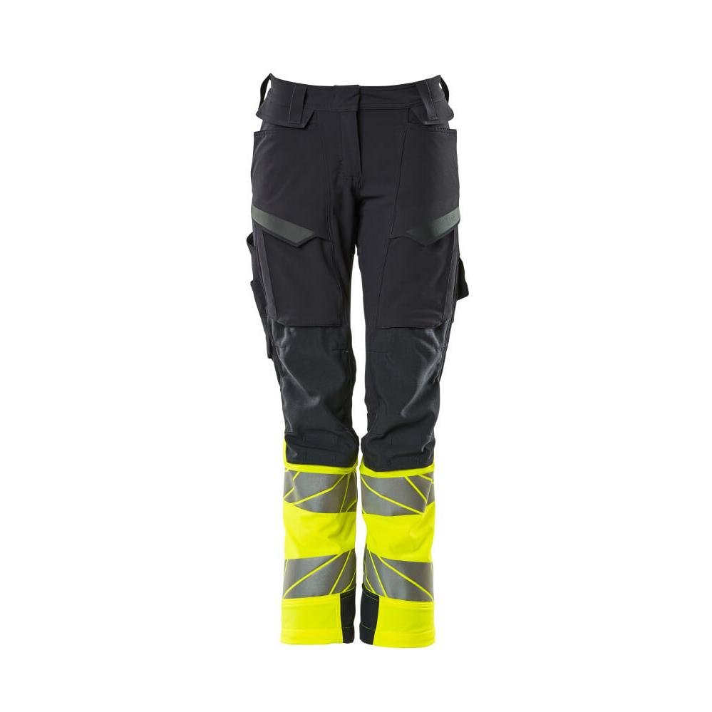 Calças femininas, DIAMOND, bolsos nos joelhos, calças elásticas