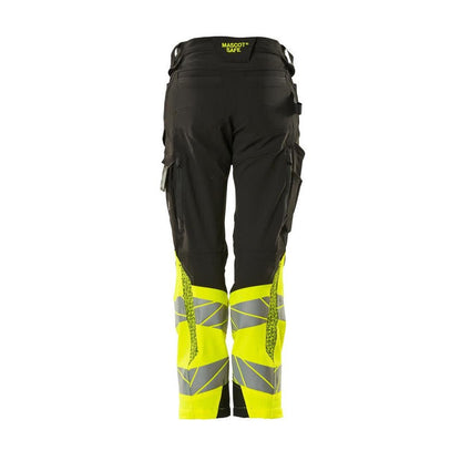 Calças femininas, DIAMOND, bolsos nos joelhos, calças elásticas