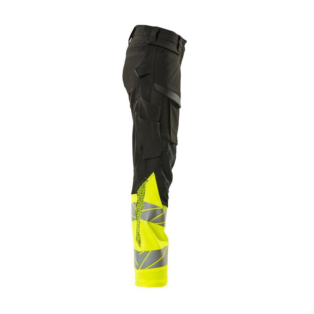 Calças femininas, DIAMOND, bolsos nos joelhos, calças elásticas