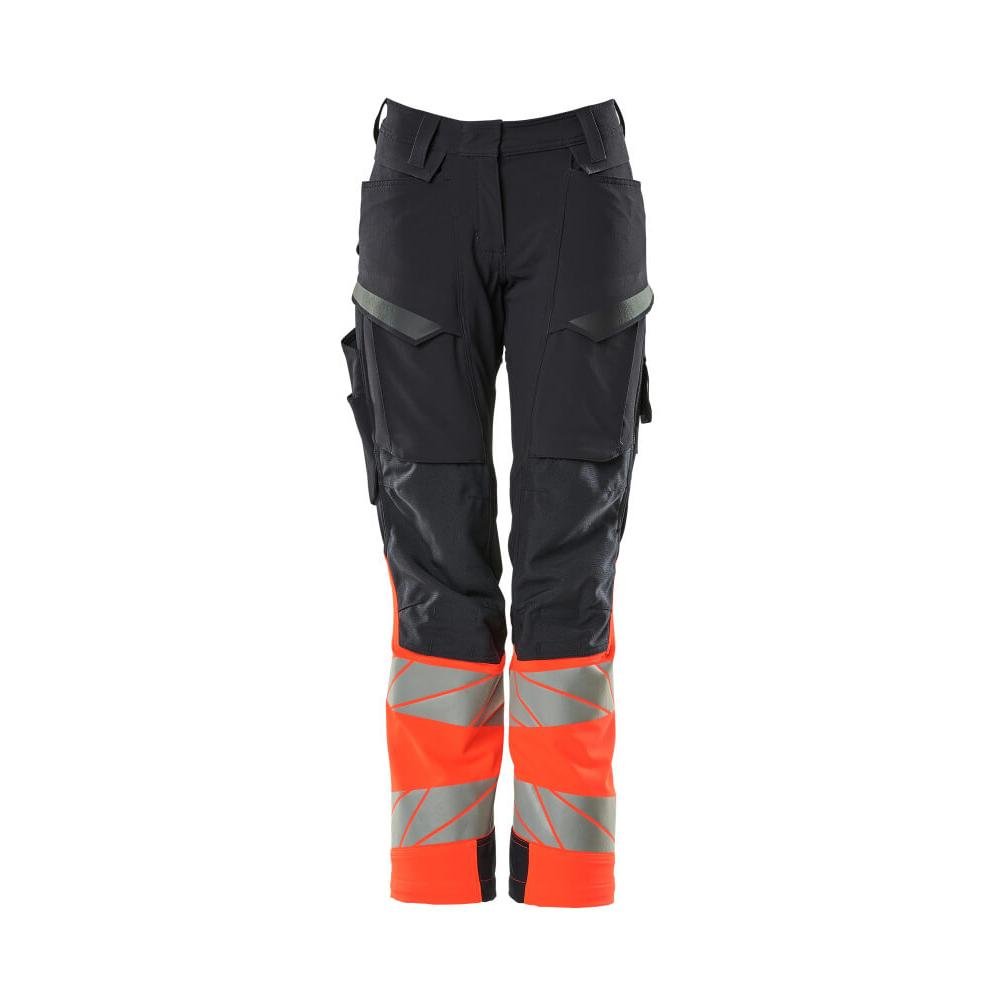 Calças femininas, DIAMOND, bolsos nos joelhos, calças elásticas