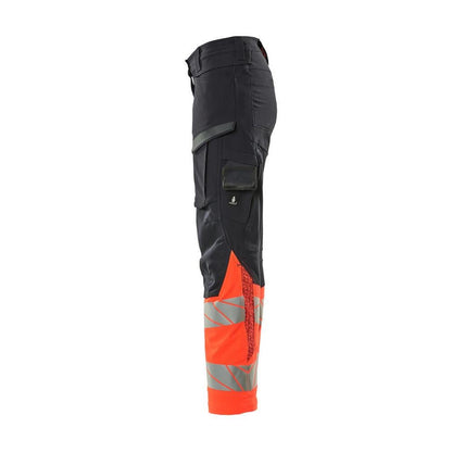 Calças femininas, DIAMOND, bolsos nos joelhos, calças elásticas